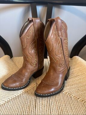 Old West Brown Western Cowboy Boots for Kids